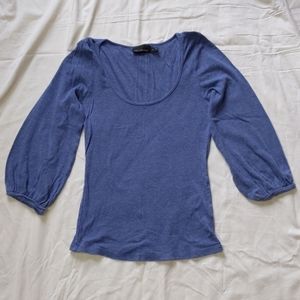 Blue Puff Sleeve Shirt